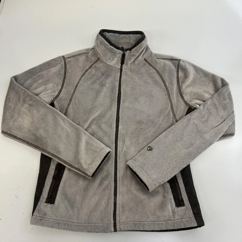 Kuhl Sherpa‎ Jacket Womens Brown Beige Fleece Full Zip Outdoor Hiking Medium
